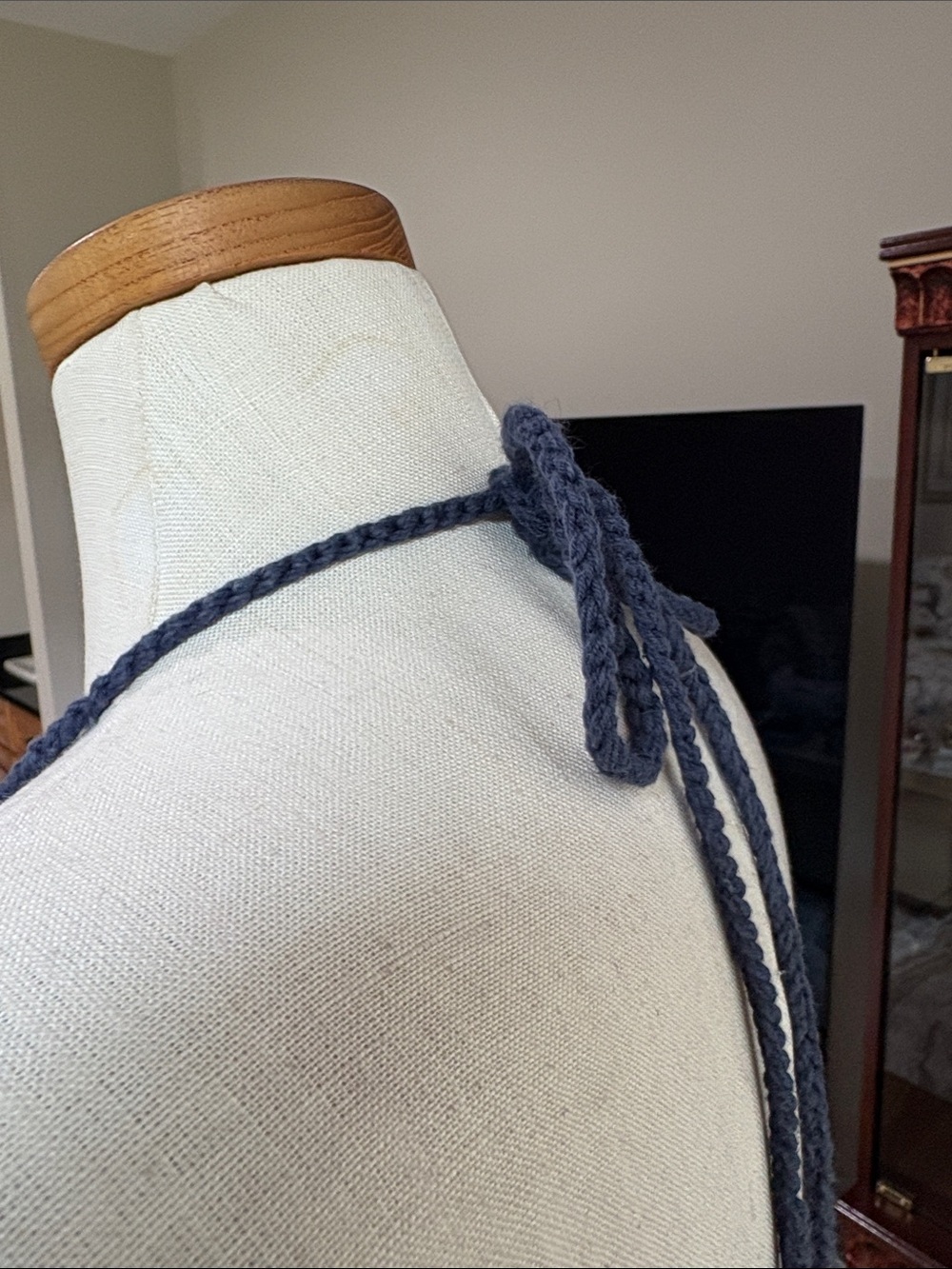 aerie rainbow crochet halter Maxi gauze navy boho sundress cotton XS / S - Picture 5 of 10
